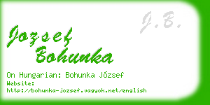 jozsef bohunka business card