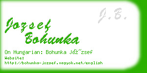 jozsef bohunka business card